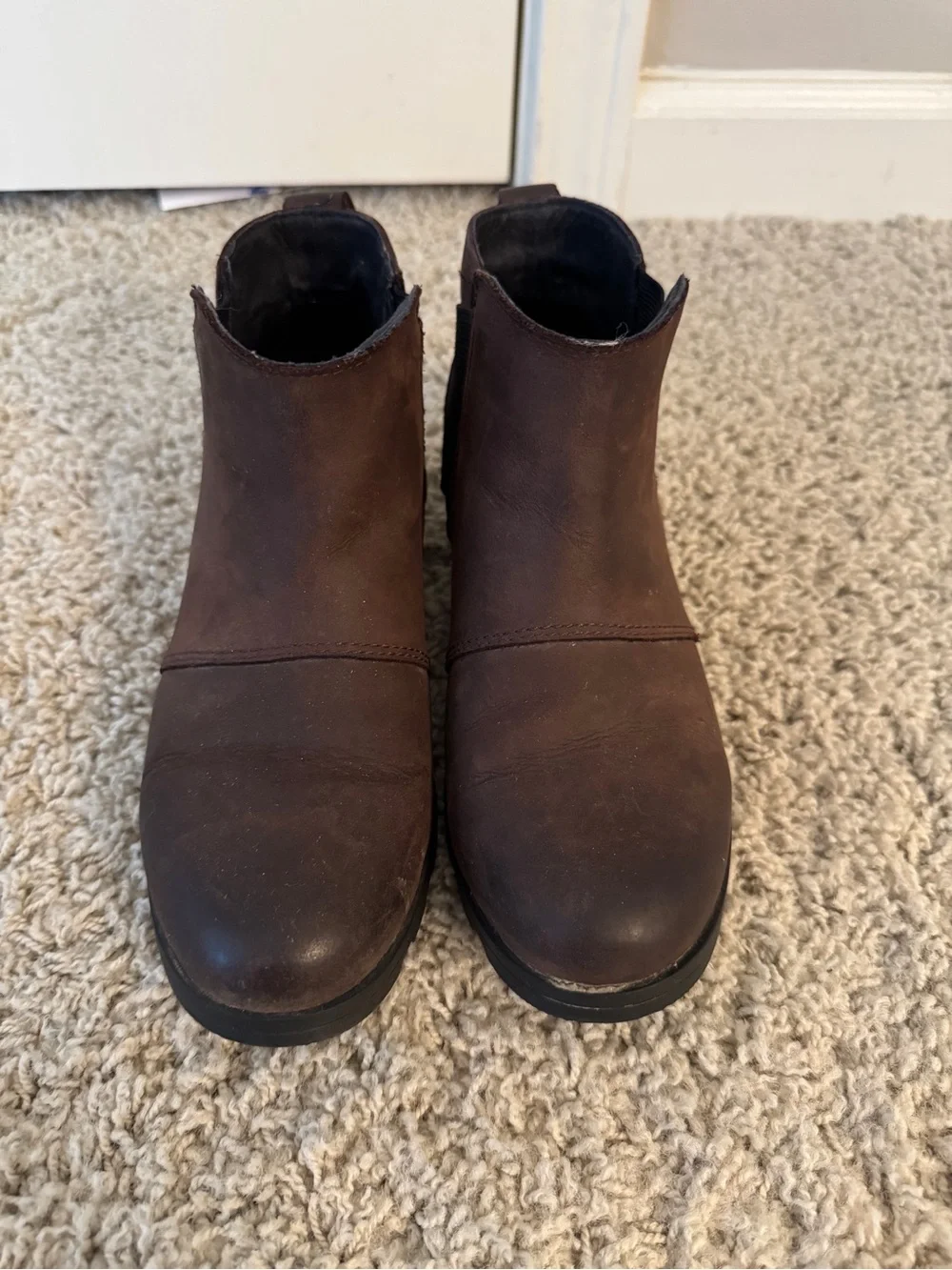 Sorel Brown Leather Chelsea Ankle Boots
